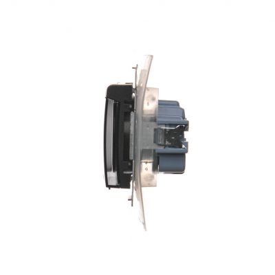 Simon 54 Gniazdo wtyczkowe do wersji IP44 Z USZCZELKĄ 16A 250V zaciski śrubowe klapka transparentna antracyt *Uszczelka do ramek S54 PREMIUM DGZ1BZ.01/48A KONTAKT (DGZ1BZ.01/48A)