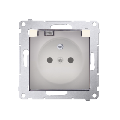 Simon 54 Gniazdo wtyczkowe do wersji IP44 bez uszczelki 16A 250V zaciski śrubowe klapka transparentna kremowy *Wymagana uszczelka ramki DGZ1BUZ.01/41A KONTAKT (DGZ1BUZ.01/41A)