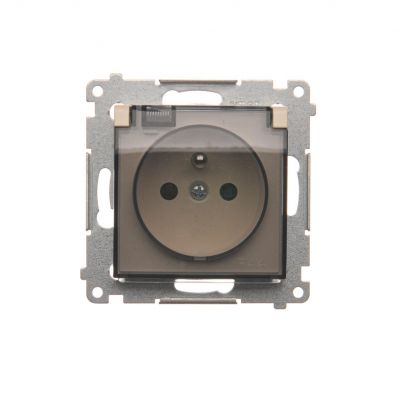 Simon 54 Gniazdo wtyczkowe do wersji IP44 bez uszczelki 16A 250V zaciski śrubowe klapka transparentna kremowy *Wymagana uszczelka ramki DGZ1BUZ.01/41A KONTAKT (DGZ1BUZ.01/41A)