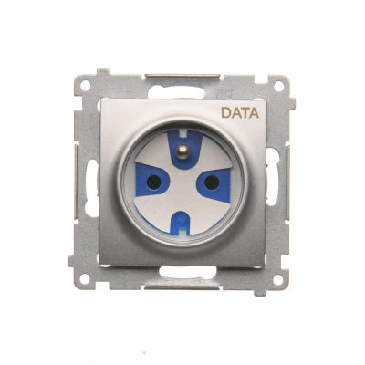Simon 54 Gniazdo DATA z kluczem uprawniającym 16A 250V zaciski śrubowe srebrny mat DGD1.01/43 KONTAKT (DGD1.01/43)