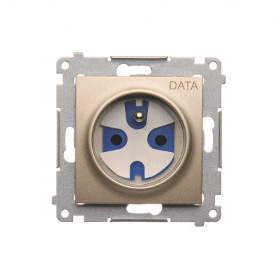 Simon 54 Gniazdo DATA z kluczem uprawniającym 16A 250V zaciski śrubowe złoty mat DGD1.01/44 KONTAKT (DGD1.01/44)