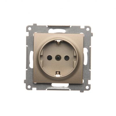 Simon 54 Gniazdo Schuko z przesłonami 16A 250V zaciski śrubowe złoty mat DGSz1Z.01/44 KONTAKT (DGSz1Z.01/44)
