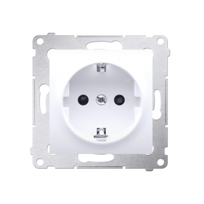 Simon 54 Gniazdo Schuko z przesłonami 16A 250V szybkozłączka biały DGSz1CZ.01/11 KONTAKT (DGSz1CZ.01/11)