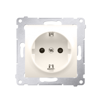 Simon 54 Gniazdo Schuko z przesłonami 16A 250V szybkozłączka kremowy DGSz1CZ.01/41 KONTAKT (DGSz1CZ.01/41)
