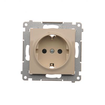 Simon 54 Gniazdo Schuko z przesłonami 16A 250V szybkozłączka kremowy DGSz1CZ.01/41 KONTAKT (DGSz1CZ.01/41)