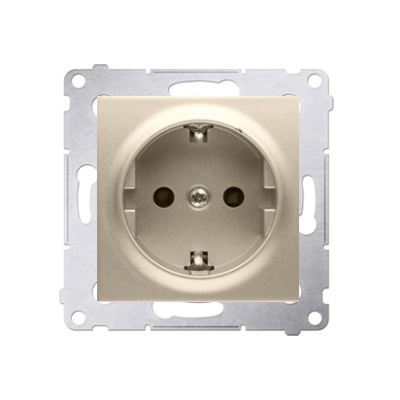 Simon 54 Gniazdo Schuko z przesłonami 16A 250V szybkozłączka złoty mat DGSz1CZ.01/44 KONTAKT (DGSz1CZ.01/44)