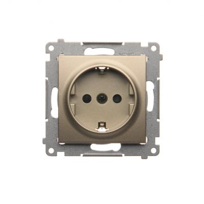 Simon 54 Gniazdo Schuko z przesłonami 16A 250V szybkozłączka złoty mat DGSz1CZ.01/44 KONTAKT (DGSz1CZ.01/44)