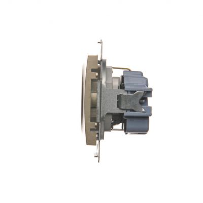 Simon 54 Gniazdo Schuko z przesłonami 16A 250V szybkozłączka złoty mat DGSz1CZ.01/44 KONTAKT (DGSz1CZ.01/44)