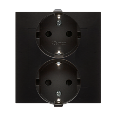 Simon 54 Gniazdo Schuko z przesłonami podwójne 16A 250V zaciski śrubowe antracyt DGSz2Z/48 KONTAKT (DGSz2Z/48)