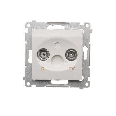 Simon 54 Gniazdo antenowe R-TV przelotowe tłumienie TV i R 10 dB biały DAP10.01/11 KONTAKT (DAP10.01/11)