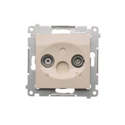 Simon 54 Gniazdo antenowe R-TV przelotowe tłumienie TV i R 10 dB kremowy DAP10.01/41 KONTAKT (DAP10.01/41)
