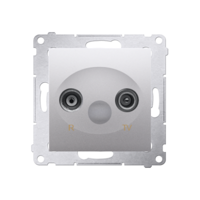 Simon 54 Gniazdo antenowe R-TV przelotowe tłumienie TV i R 10 dB srebrny mat DAP10.01/43 KONTAKT (DAP10.01/43)