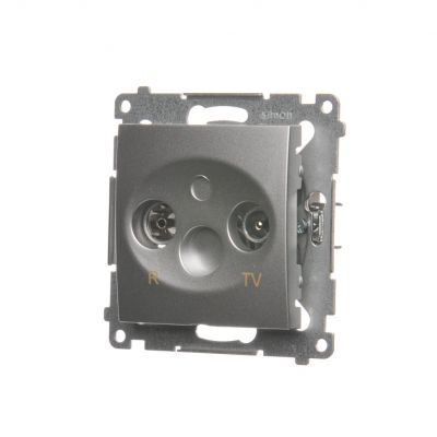 Simon 54 Gniazdo antenowe R-TV zakończeniowe do gniazd przelotowych srebrny mat DAZ.01/43 KONTAKT (DAZ.01/43)
