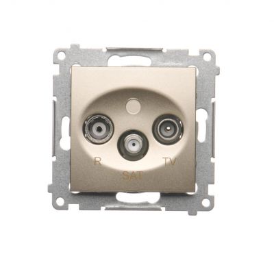 Simon 54 Gniazdo antenowe R-TV-SAT końcowe/zakończeniowe złoty mat DASK.01/44 KONTAKT (DASK.01/44)