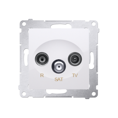 Simon 54 Gniazdo antenowe R-TV-SAT przelotowe biały DASP.01/11 KONTAKT (DASP.01/11)