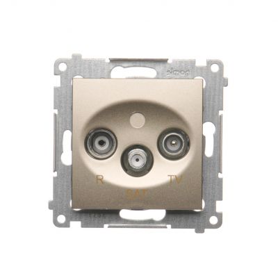 Simon 54 Gniazdo antenowe R-TV-SAT przelotowe złoty mat DASP.01/44 KONTAKT (DASP.01/44)