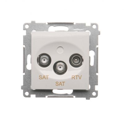 Simon 54 Gniazdo antenowe satelitarne podwójne SAT-SAT-RTV biały DASK2.01/11 KONTAKT (DASK2.01/11)