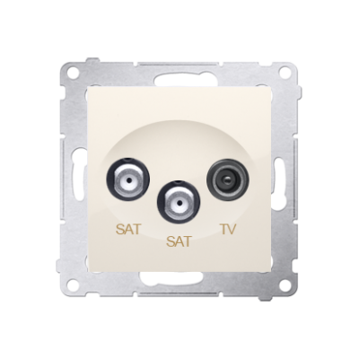 Simon 54 Gniazdo antenowe satelitarne podwójne SAT-SAT-RTV kremowy DASK2.01/41 KONTAKT (DASK2.01/41)