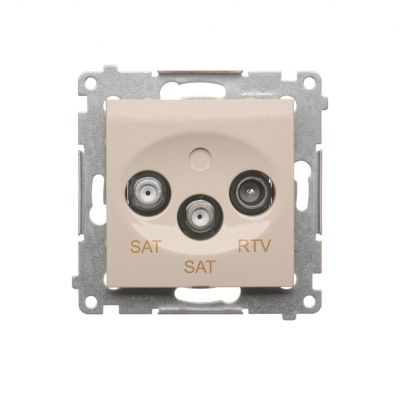 Simon 54 Gniazdo antenowe satelitarne podwójne SAT-SAT-RTV kremowy DASK2.01/41 KONTAKT (DASK2.01/41)