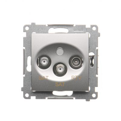 Simon 54 Gniazdo antenowe satelitarne podwójne SAT-SAT-RTV srebrny mat DASK2.01/43 KONTAKT (DASK2.01/43)