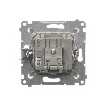 Simon 54 Gniazdo antenowe satelitarne podwójne SAT-SAT-RTV srebrny mat DASK2.01/43 KONTAKT (DASK2.01/43)