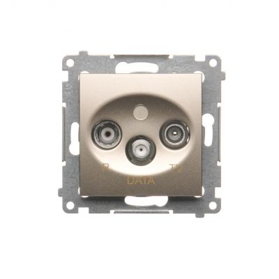 Simon 54 Gniazdo R-TV-DATA złoty mat DAD.01/44 KONTAKT (DAD.01/44)