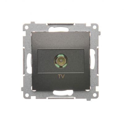 Simon 54 Gniazdo antenowe TV pojedyncze . Do instalacji indywidualnych antracyt DAK1.01/48 KONTAKT (DAK1.01/48)