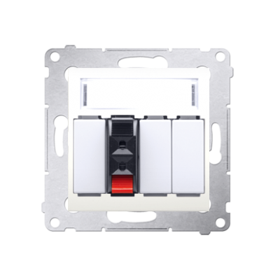 Gniazdo głośnikowe 1-krotne z polem opisowym (moduł). Przekrój przewodów dla wejścia i wyjścia 2,5 m DGL31.01/41 KONTAKT (DGL31.01/41)