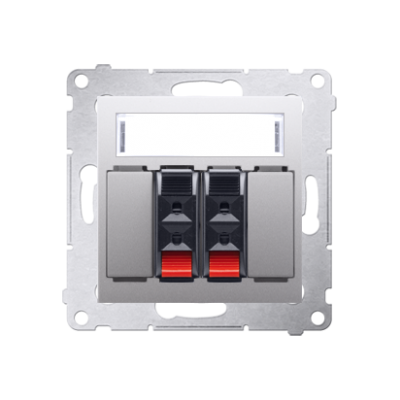 Simon 54 Gniazdo głośnikowe 2-krotne z polem opisowym . Przekrój przewodów dla wejścia i wyjścia 25 mm2 srebrny mat DGL32.01/43 KONTAKT (DGL32.01/43)