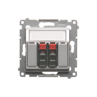 Simon 54 Gniazdo głośnikowe 2-krotne z polem opisowym . Przekrój przewodów dla wejścia i wyjścia 25 mm2 srebrny mat DGL32.01/43 KONTAKT (DGL32.01/43)