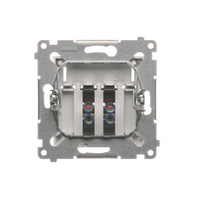 Simon 54 Gniazdo głośnikowe 2-krotne z polem opisowym . Przekrój przewodów dla wejścia i wyjścia 25 mm2 srebrny mat DGL32.01/43 KONTAKT (DGL32.01/43)