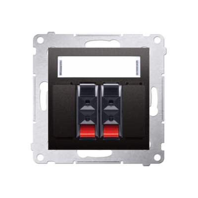 Simon 54 Gniazdo głośnikowe 2-krotne z polem opisowym . Przekrój przewodów dla wejścia i wyjścia 25 mm2 antracyt DGL32.01/48 KONTAKT (DGL32.01/48)