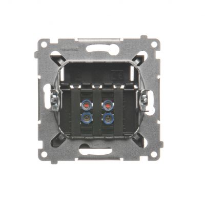 Simon 54 Gniazdo głośnikowe 2-krotne z polem opisowym . Przekrój przewodów dla wejścia i wyjścia 25 mm2 antracyt DGL32.01/48 KONTAKT (DGL32.01/48)