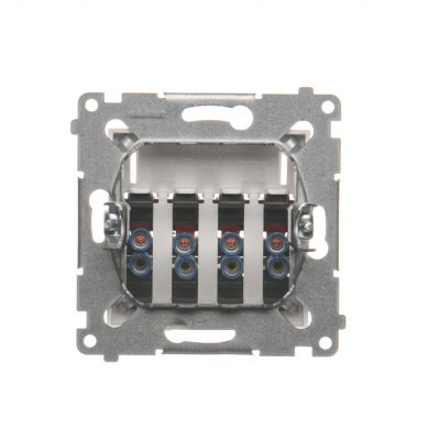 Simon 54 Gniazdo głośnikowe 4-krotne z polem opisowym . Przekrój przewodów dla wejścia i wyjścia 25 mm2 biały DGL34.01/11 KONTAKT (DGL34.01/11)