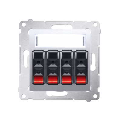 Simon 54 Gniazdo głośnikowe 4-krotne z polem opisowym . Przekrój przewodów dla wejścia i wyjścia 25 mm2 srebrny mat DGL34.01/43 KONTAKT (DGL34.01/43)
