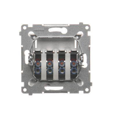 Simon 54 Gniazdo głośnikowe 4-krotne z polem opisowym . Przekrój przewodów dla wejścia i wyjścia 25 mm2 srebrny mat DGL34.01/43 KONTAKT (DGL34.01/43)