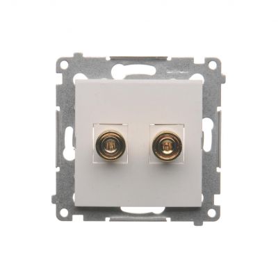 Simon 54 Gniazdo głośnikowe pojedyncze . Przekrój przewodów dla wyjścia do 6 mm2 biały DGL2.01/11 KONTAKT (DGL2.01/11)