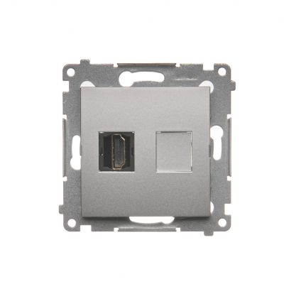 Simon 54 Gniazdo HDMI srebrny mat DGHDMI.01/43 KONTAKT (DGHDMI.01/43)