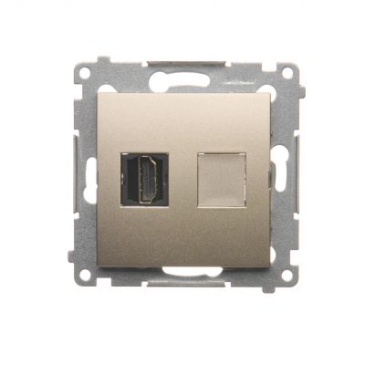 Simon 54 Gniazdo HDMI złoty mat DGHDMI.01/44 KONTAKT (DGHDMI.01/44)