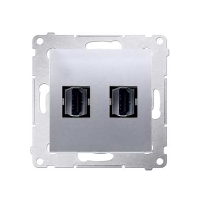 Simon 54 Gniazdo HDMI podwójne srebrny mat DGHDMI2.01/43 KONTAKT (DGHDMI2.01/43)