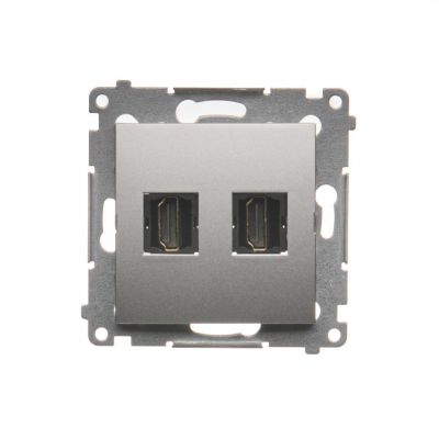 Simon 54 Gniazdo HDMI podwójne srebrny mat DGHDMI2.01/43 KONTAKT (DGHDMI2.01/43)