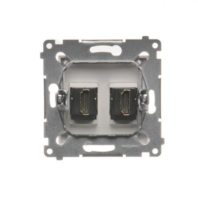 Simon 54 Gniazdo HDMI podwójne srebrny mat DGHDMI2.01/43 KONTAKT (DGHDMI2.01/43)