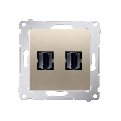 Simon 54 Gniazdo HDMI podwójne złoty mat DGHDMI2.01/44 KONTAKT (DGHDMI2.01/44)