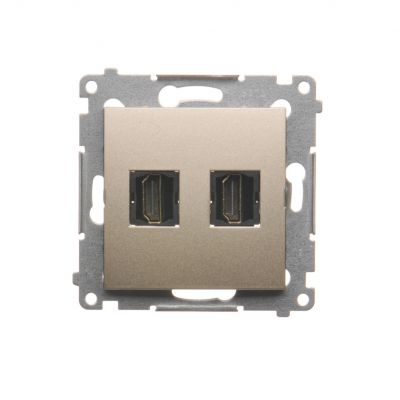 Simon 54 Gniazdo HDMI podwójne złoty mat DGHDMI2.01/44 KONTAKT (DGHDMI2.01/44)