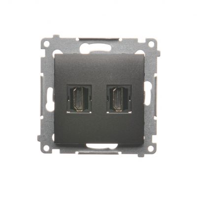 Simon 54 Gniazdo HDMI podwójne antracyt DGHDMI2.01/48 KONTAKT (DGHDMI2.01/48)