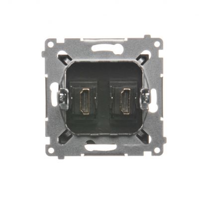 Simon 54 Gniazdo HDMI podwójne antracyt DGHDMI2.01/48 KONTAKT (DGHDMI2.01/48)
