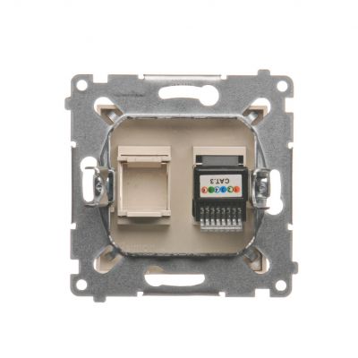Simon 54 Gniazdo telefoniczne pojedyncze RJ12 kremowy DT1.01/41 KONTAKT (DT1.01/41)