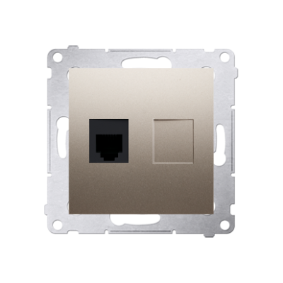 Simon 54 Gniazdo telefoniczne pojedyncze RJ12 złoty mat DT1.01/44 KONTAKT (DT1.01/44)