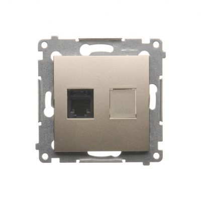Simon 54 Gniazdo telefoniczne pojedyncze RJ12 złoty mat DT1.01/44 KONTAKT (DT1.01/44)