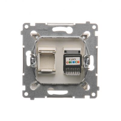 Simon 54 Gniazdo telefoniczne pojedyncze RJ12 złoty mat DT1.01/44 KONTAKT (DT1.01/44)